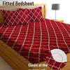 Super Soft Glace Cotton All Round Elastic Fitted Double Bed Bedsheet with 2 Pillow Covers-72x78x8