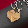 Nest Love Heart-Shaped Gold-Plated Pendant Necklace for Couples