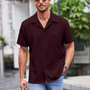 Men's Knit Stylish Half Sleeve Shirt Purple