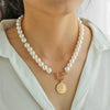 LuxePearl™ Elegant Pearl Coin Chain Necklace – Timeless Beauty & Sophistication