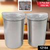 Multipurpose Stainless Steel Airtight Containers With See Through Lid (2 Pc Set 1000 Ml)