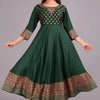 Rayon Printed Anarkali Kurti for Women (Green, S)