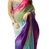 Georgette Printed Saree for Women (Multicolor, 6.3 m)