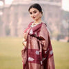 Banarsi Silk Saree For Women (Maroon, 6.3m)