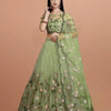 Net Embroidred Semi Stiched Lehenga Choli for Women (Green)