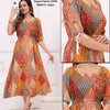 Rayon Printed Anarkali Kurti for Women (Multicolor, XS)