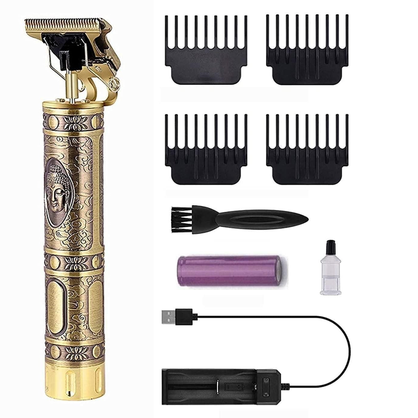 Hair Trimmer For Men Buddha Style Trimmer, Professional Hair Clipper, Adjustable Blade Clipper, Hair Trimmer and Shaver,Retro Oil Head Close Cut Precise hair Trimming Machine (Golden) - Ankaa Store
