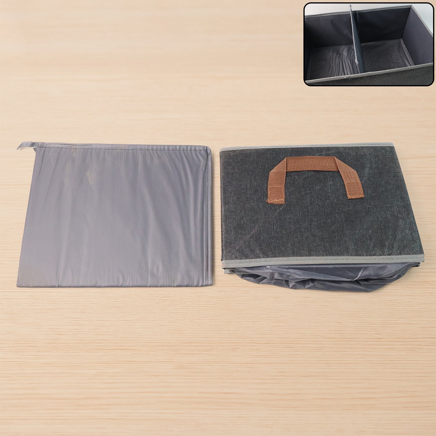 Foldable Rectangular Storage Box With Handle (46x28 Cm 1 Pc)