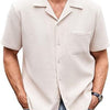 Men's Knit Stylish Half Sleeve Shirt Beige