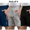 Combo of 4 Men's Cotton Polyester Shorts