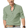 Men's Printed Spread Collar Casual Shirt Green & Cream