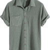 Men's Knit Stylish Half Sleeve Shirt Olive