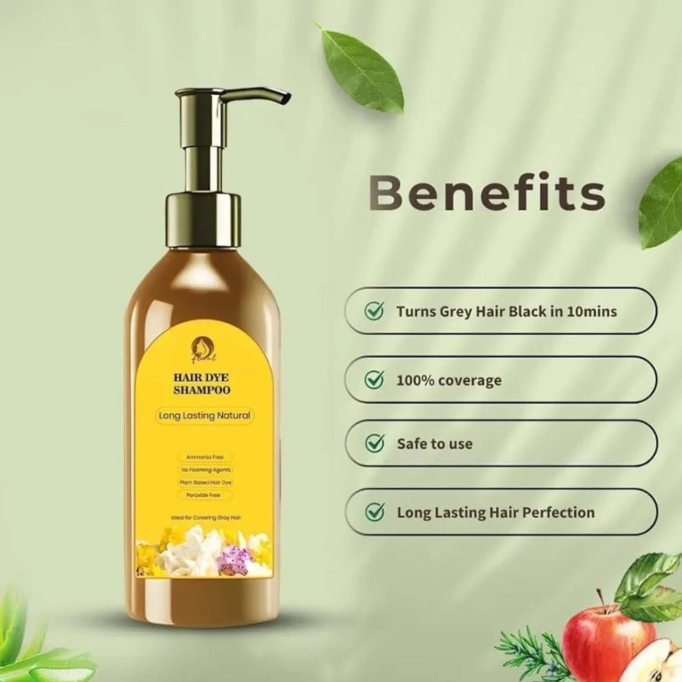 Long Lasting Natural Hair Dye Shampoo – Advanced Grey Coverage Formula (Pack of 3) - Ankaa Store